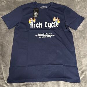 Men's Blue Graphic Rich Cycle T-Shirt New Size M​